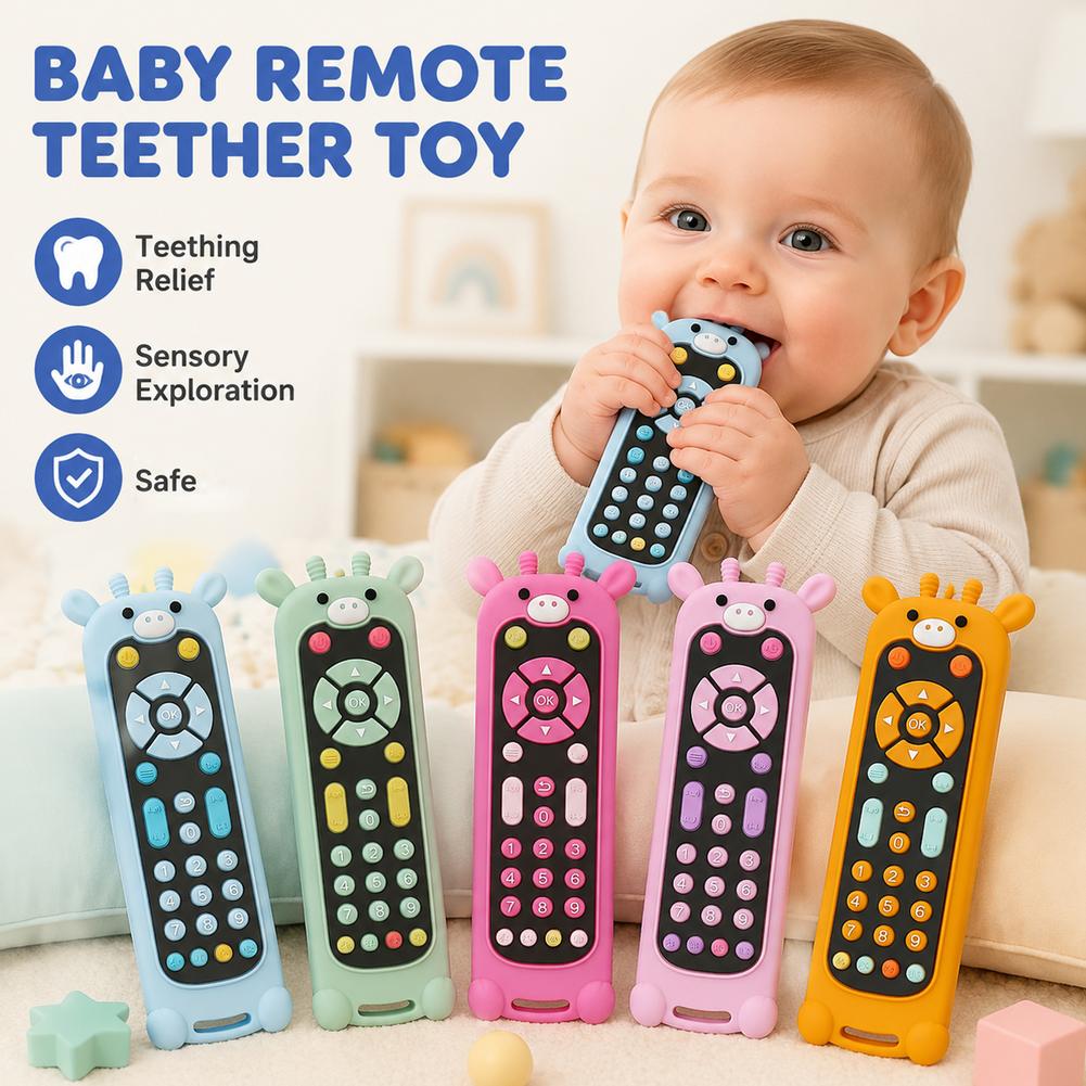 Baby Products Natural - لعبة تسنين تفاعلية من السيليكون على