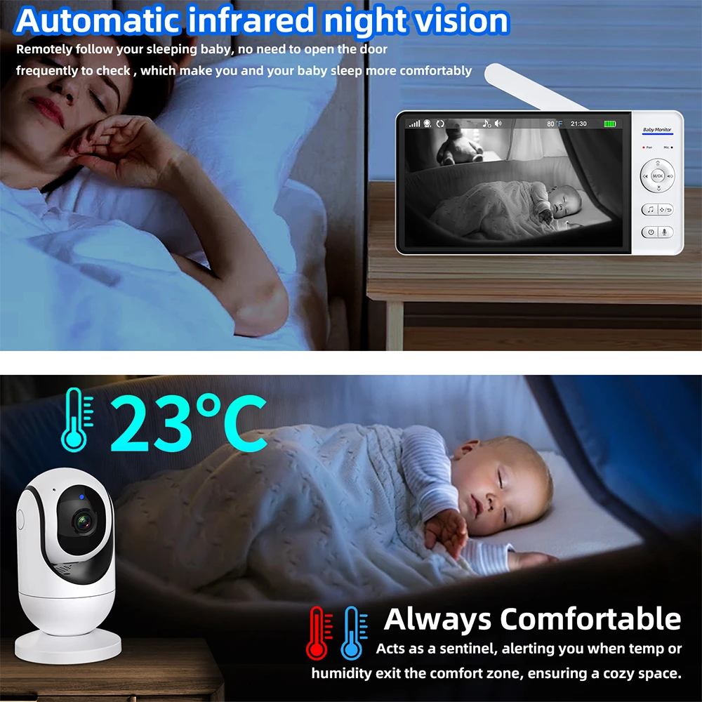 لا واي فاي 7 بوصة مراقبة الطفل - مراجعة Baby Monitor Sensor وسعره