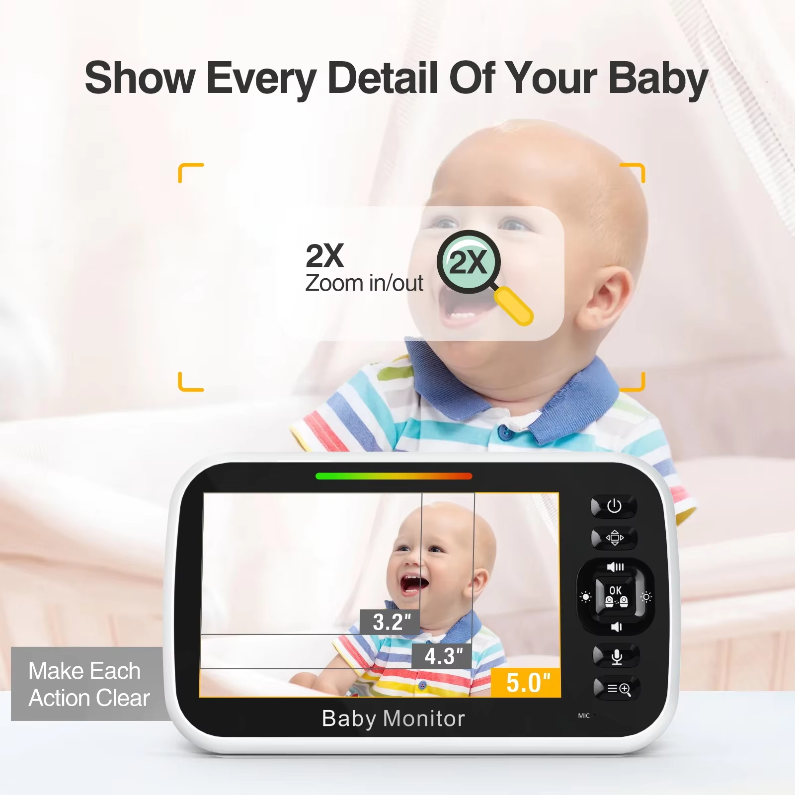 شاشة مراقبة أطفال LCD مقاس 5.0 - مراجعة Baby Monitor Sensor وسعره